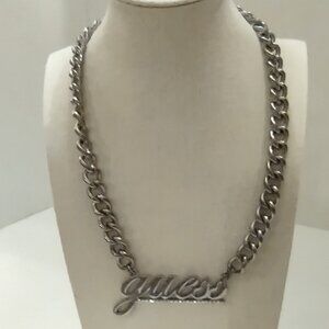 Vintage Guess Necklace with Rhinestones and Arrow Hang Tag 18-20" Chunky Chain